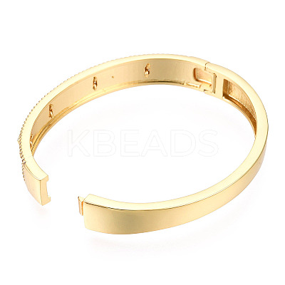 Cubic Zirconia Word Love Hinged Bangle BJEW-N014-021A-1