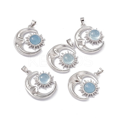 Natural Aquamarine Pendants X-KK-A173-04P-04-1