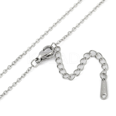 Halloween Series 202 Stainless Steel Cable Chain Ghost Pendant Necklaces NJEW-S005-01P-C-1