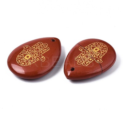 Natural Red Jasper Pendants G-T122-73K-1