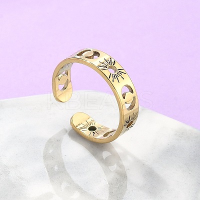304 Stainless Steel Open Cuff Rings X-RJEW-K245-55G-1