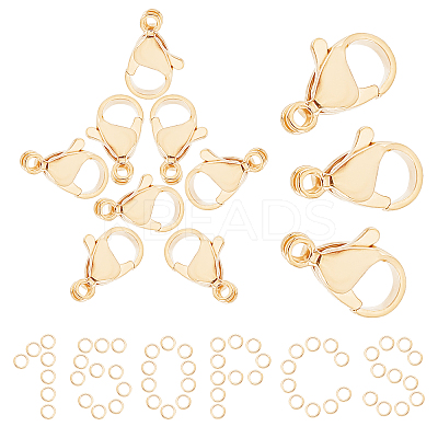 50Pcs 304 Stainless Steel Lobster Claw Clasps STAS-SC0002-93B-1