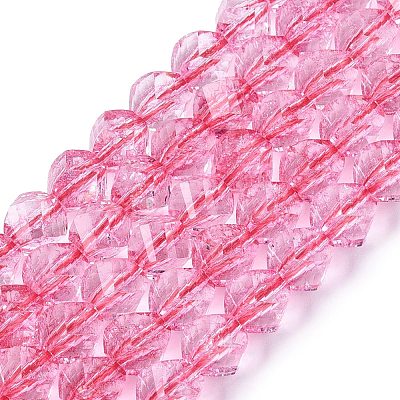 Crackle Transparent Glass Beads Strands GLAA-N068-02A-08-1
