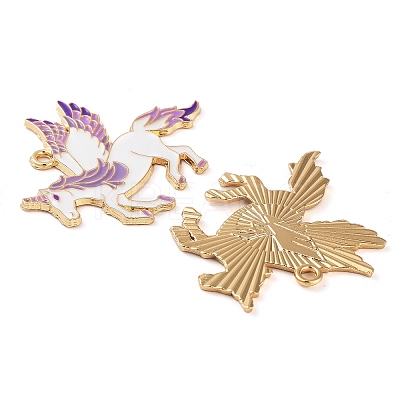 Rack Plating Alloy Enamel Pendants FIND-Q099-05B-G-1