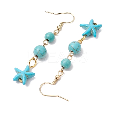 Synthetic Turquoise Dangle Earrings EJEW-JE05849-02-1