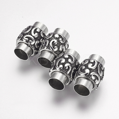304 Stainless Steel Magnetic Clasps with Glue-in Ends X-STAS-F124-05AS-1