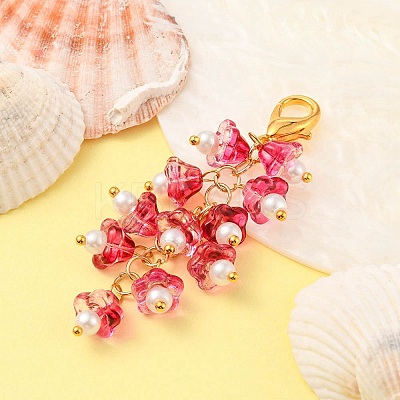 Trumpet Flower Glass Pendant Decorations HJEW-YW0001-02D-1