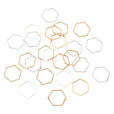 24Pcs 2 Colors Brass Linking Rings KK-TA0003-08-1