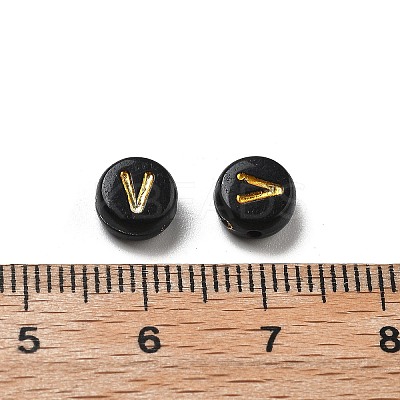 Plating Opaque Acrylic Beads OACR-R005-03V-1