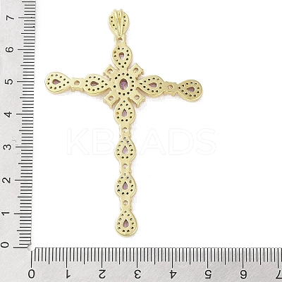 Real 18K Gold Plated Brass Micro Pave Cubic Zirconia Pendants KK-A209-03B-G-1