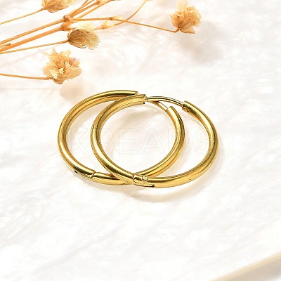 304 Stainless Steel Hoop Earrings for Women EJEW-M068-15F-G-1