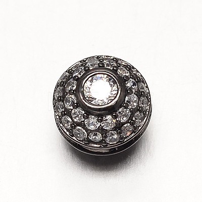 Brass Micro Pave Grade AAA Cubic Zirconia Beads ZIRC-O010-01-NR-1