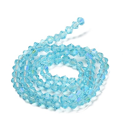 Transparent Electroplate Glass Beads Strands GLAA-F029-3mm-D20-1