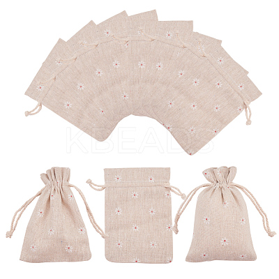 Polycotton(Polyester Cotton) Packing Pouches Drawstring Bags ABAG-T004-10x14-01-1
