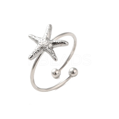 Non-Tarnish 304 Stainless Steel Open Cuff Ring RJEW-M167-08B-P-1