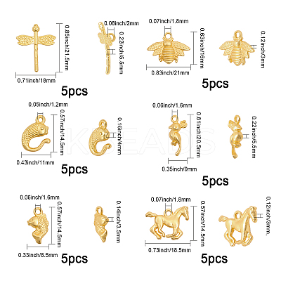 30Pcs 6 Styles Alloy Pendants FIND-CA0007-27-1