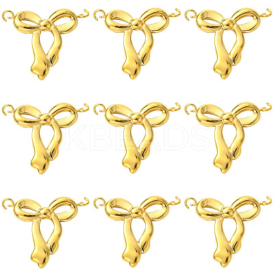 10Pcs 304 Stainless Steel Bowknot Connector Charms STAS-SC0010-53-1