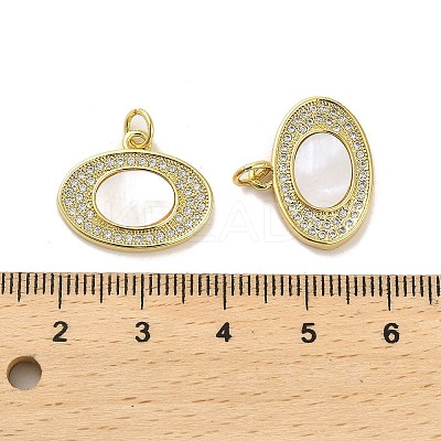 Brass Micro Pave Clear Cubic Zirconia Pendants KK-K365-02H-G-1
