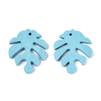 Painted Poplar Wood Pendants LS-WOOD-S045-067E-1