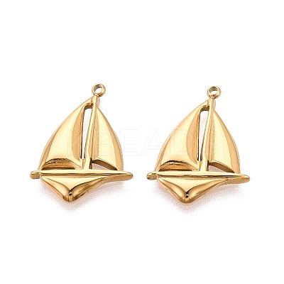 304 Stainless Steel Sailboat Pendants STAS-T071-23G-1