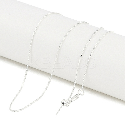 1mm Rack Plating Brass Box Chain Adjustable Slider Necklaces for Women Men MAK-L044-56S-1