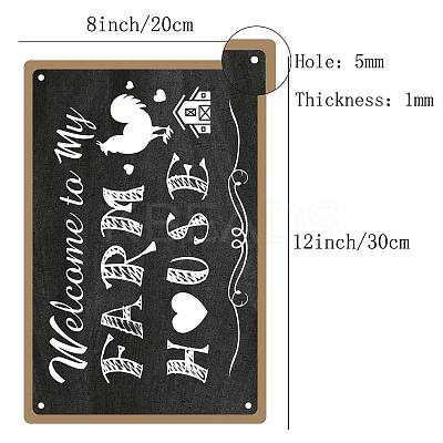 Rectangle with Word Vintage Metal Iron Sign Poster AJEW-WH0157-270-1