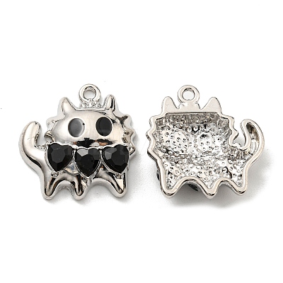 Rack Plating Alloy Enamel with Rhinestone Pendants PALLOY-K010-40P-1