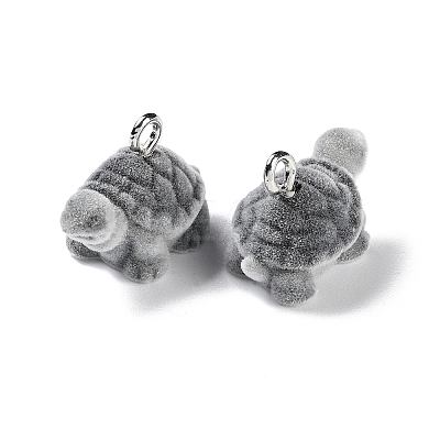 Animal Shape Flocky Resin Pendants RESI-Q229-01A-1