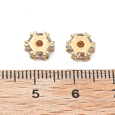 Brass Micro Pave Cubic Zirconia Beads KK-A259-03G-1