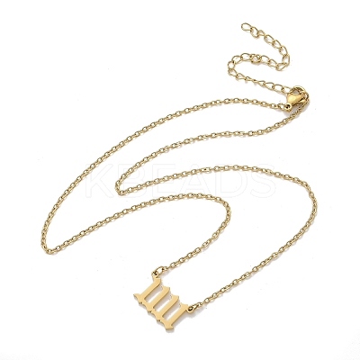 304 Stainless Steel Number 11:11 Pendant Necklaces NJEW-NH0002-01G-04-1
