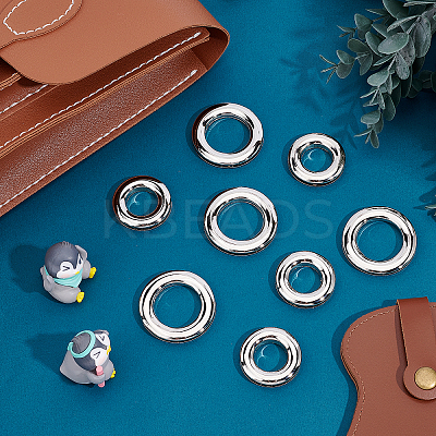 8Pcs 2 Style Alloy Handbag O Ring Bags Buckles FIND-CA0003-76-1