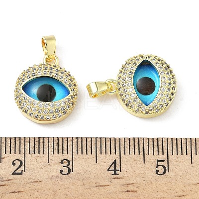 Printed Brass Micro Pave Cubic Zirconia with Glass Pendants KK-Z134-17G-02-1