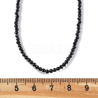 Natural Black Spinel Beaded Necklaces NJEW-K114-A-A20-1