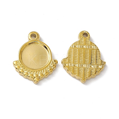 PVD Vacuum Plating 304 Stainless Steel Pendant Cabochon Settings STAS-E169-10G-1