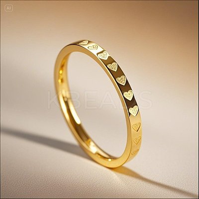 Textured 304 Stainless Steel Finger Rings for Women FS-WG1C589-01-1