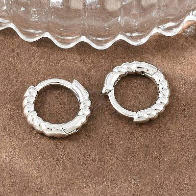 Brass Huggie Hoop Earrings KK-CBA8324-18E-P-1