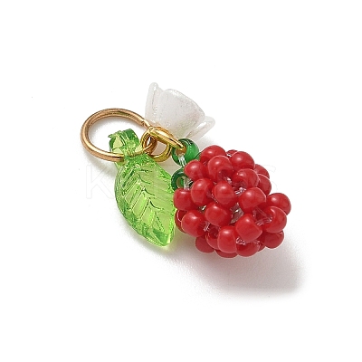 Glass Seed Beaded Pendants PALLOY-MZ00906-1