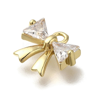 Rack Plating Brass Micro Pave Cubic Zirconia Charms KK-M014-02B-G-1