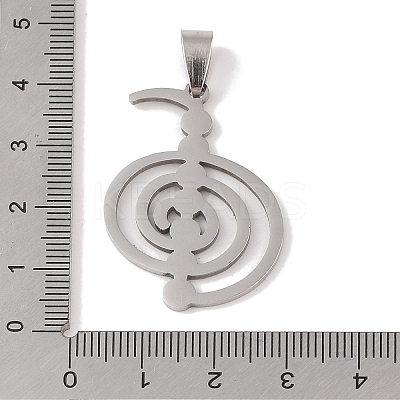 Non-Tarnish Reiki Symbol 201 Stainless Steel Pendants STAS-A094-03B-P-1