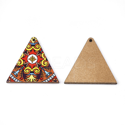 Printed Basswood Pendants WOOD-S045-013D-1