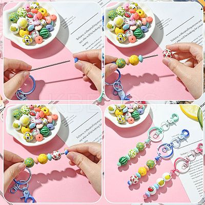 11Pcs 11 Colors Gradient Color Alloy Beadable Bar Keychain for DIY Crafts Jewelry Making KEYC-CJ0001-10-1