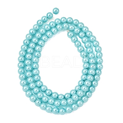 Eco-Friendly Dyed Glass Pearl Round Beads Strands HY-A002-4mm-RB104-1