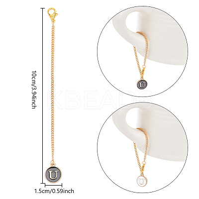 Flat Round with Letter Alloy Enamel Wine Glass Charms AJEW-AB00184-21-1