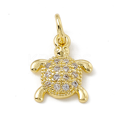 Brass Micro Pave Cubic Zirconia Charms ZIRC-F132-27G-1