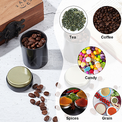 8Pcs Tinplate Tea Sealed Storage Box with Lid CON-CP0001-010-1