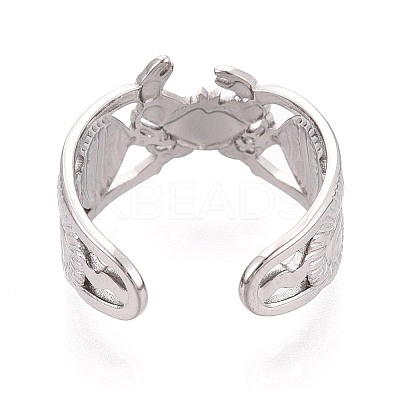 304 Stainless Steel Cuff Open Rings for Women RJEW-N052-17P-1