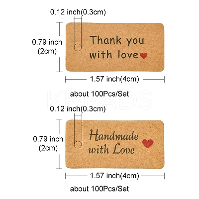 2 Sets 2 Styles Kraft Paper Word Printed Gift Tags CDIS-FS0001-20-1