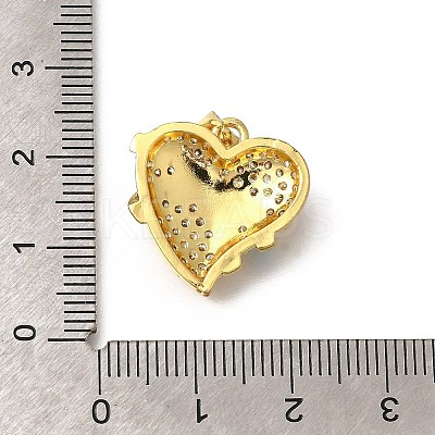 Brass Micro Pave Clear Cubic Zirconia Enamel Pendants KK-M297-20G-1