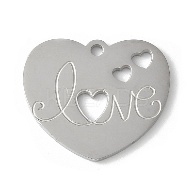 304 Stainless Steel Filigree Pendants STAS-E501-07P-1