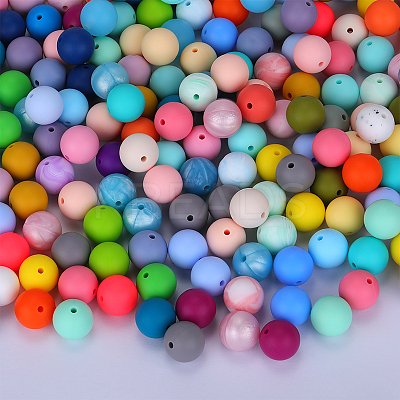 Round Silicone Focal Beads SI-JX0046A-94-1